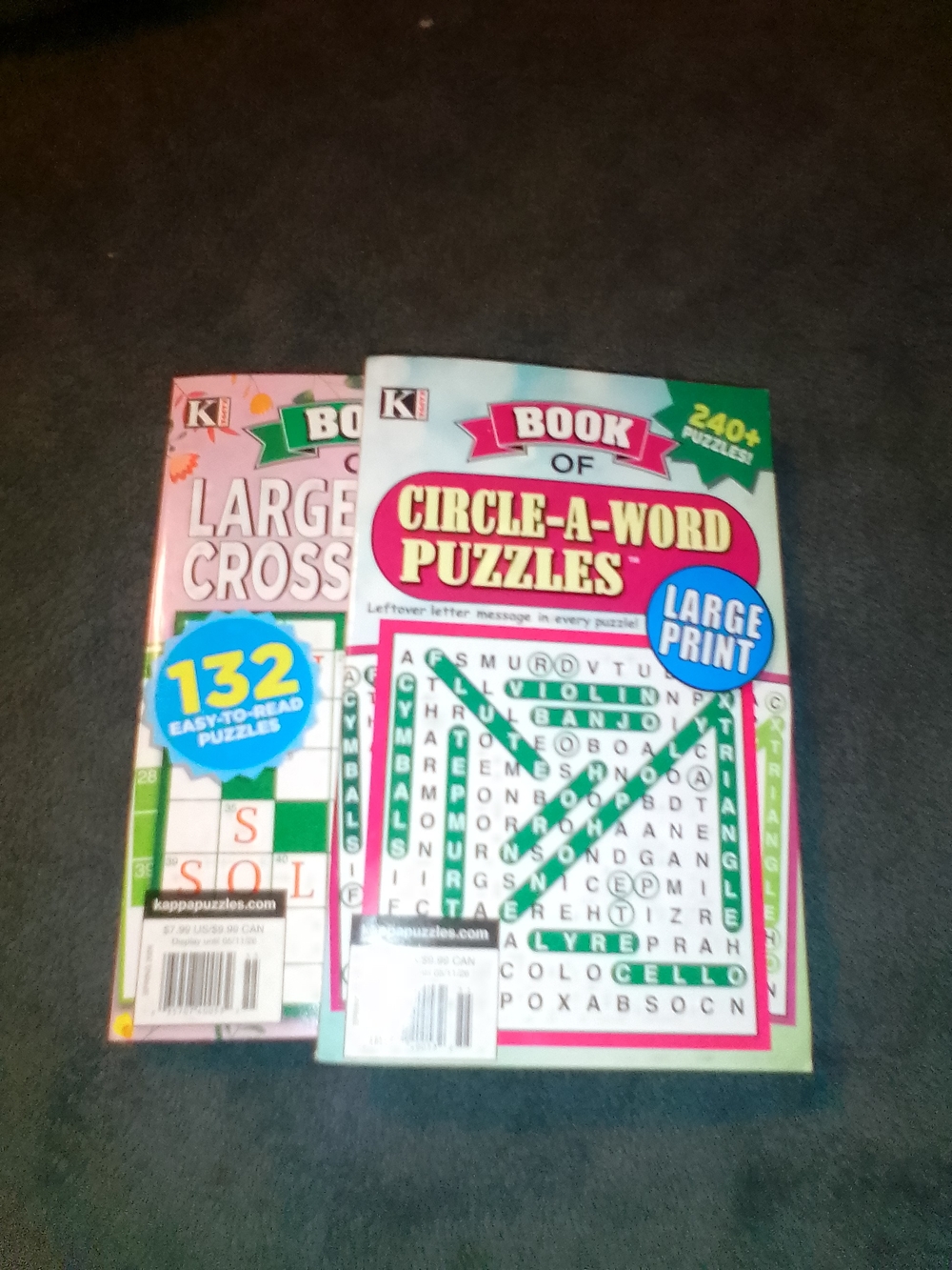 Bundle Circle-A-Word Puzzles Large Print Book - Teal & Pink Covers